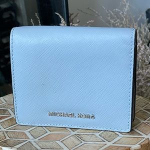 NWOT Michael Kors baby blue leather wallet